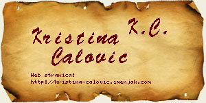 Kristina Ćalović vizit kartica